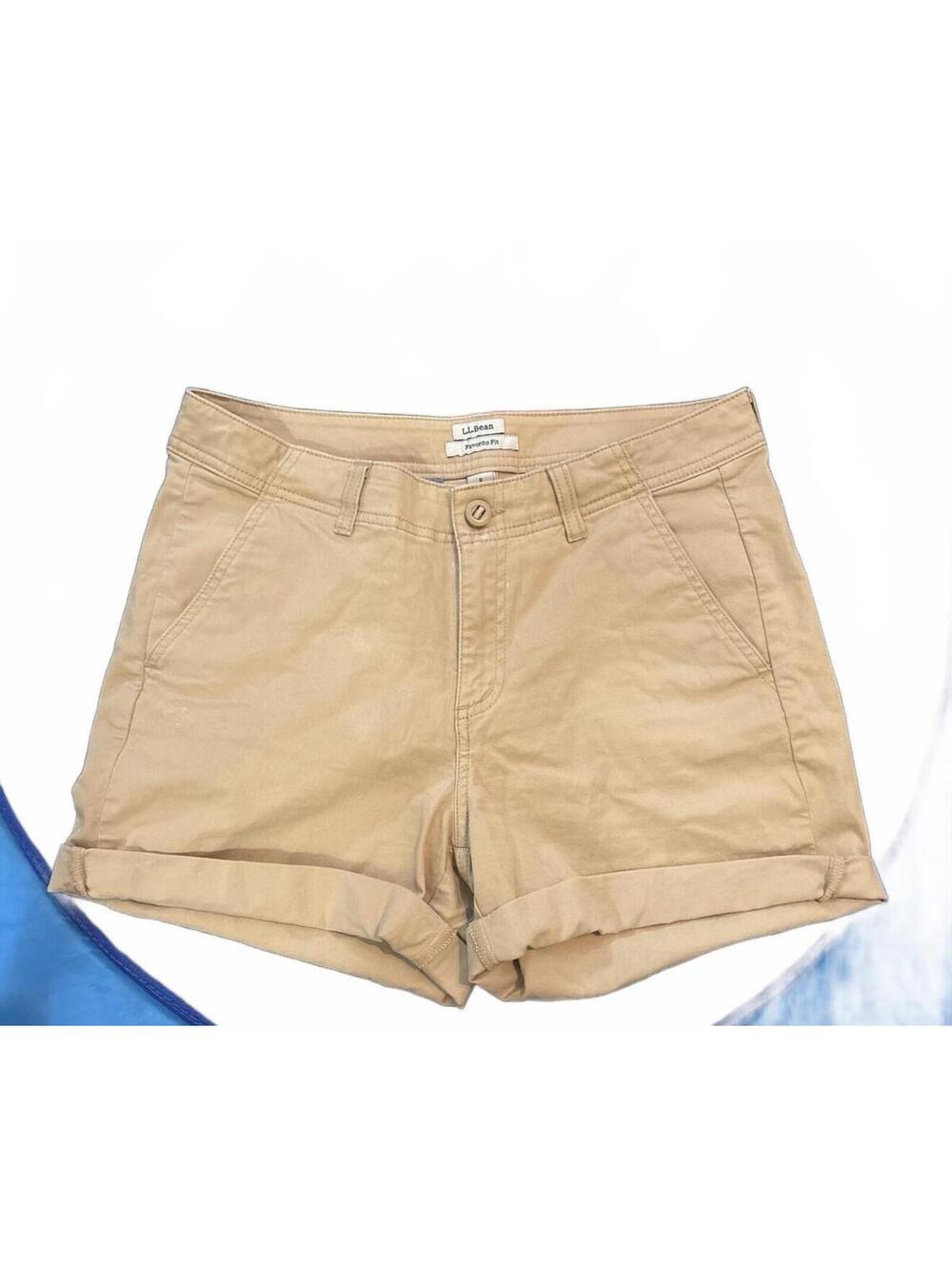 L.L.Bean Favorite Fit Tan Cuffed Shorts - Women's Size 8
